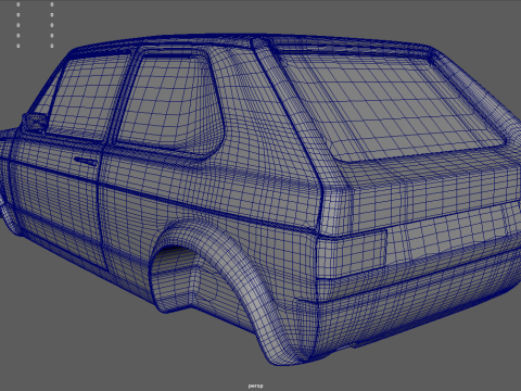 Volkswagen Golf MK1 Miniature 3D Print Model