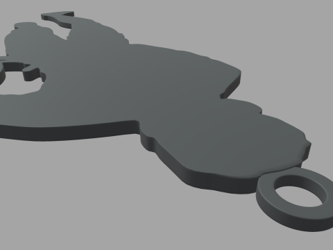 Rugby Key Ring Chain 01 3D-printmodel