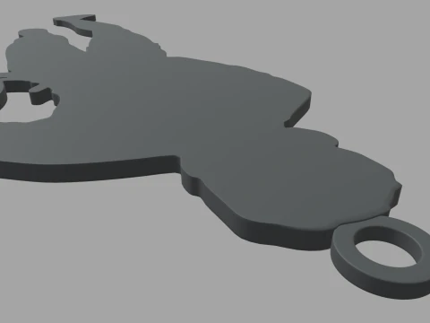 Rugby Key Ring Chain 01 3D Print Model