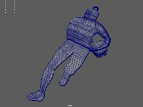 Rugby Key Ring Chain 01 3D Print Model