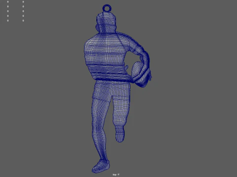 Rugby Key Ring Chain 01 3D Print Model