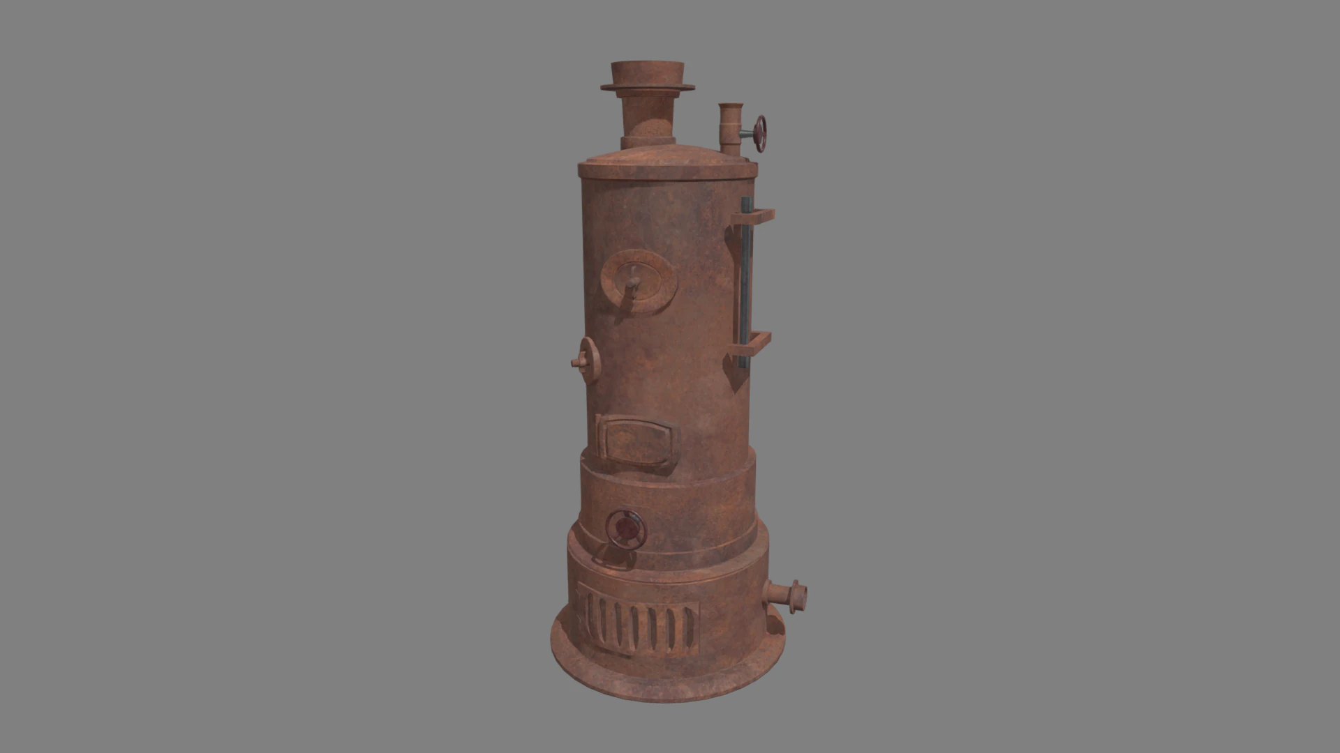 Old Boiler 01 3D Model .c4d .max .obj .3ds .fbx .stl .blend 