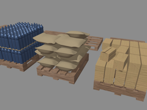 Wooden Pallets Pack Modello 3D