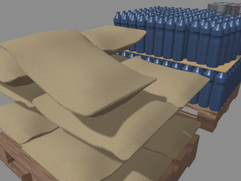 Wooden Pallets Pack Modello 3D