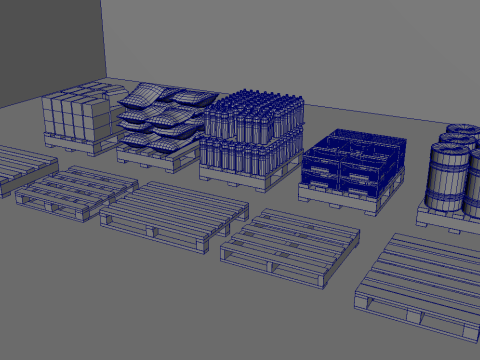 Wooden Pallets Pack Modello 3D