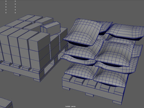 Wooden Pallets Pack Modello 3D