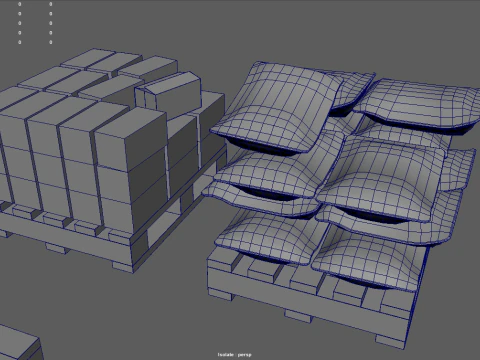 Confezione di pallet in legno Modello 3D