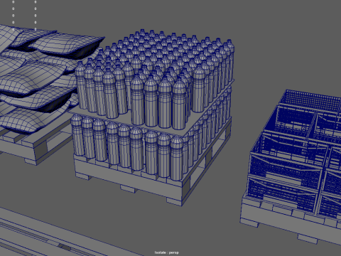 Wooden Pallets Pack Modello 3D