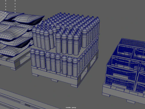 Confezione di pallet in legno Modello 3D