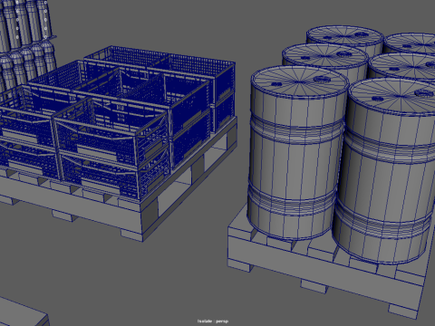 Wooden Pallets Pack Modello 3D