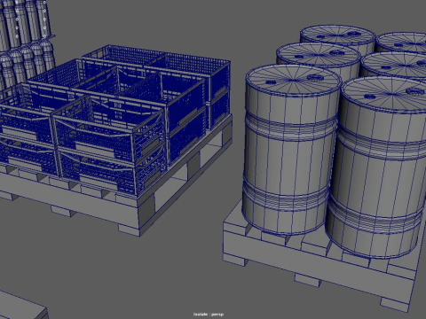 Confezione di pallet in legno Modello 3D