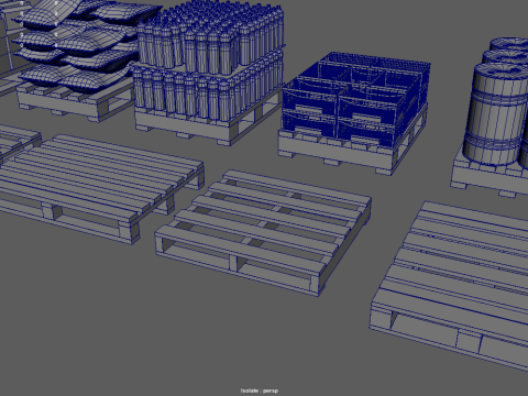 Wooden Pallets Pack Modello 3D