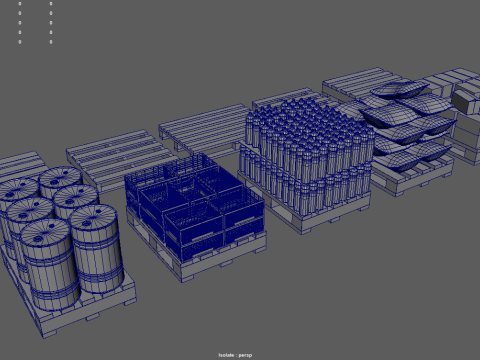 Wooden Pallets Pack Modello 3D