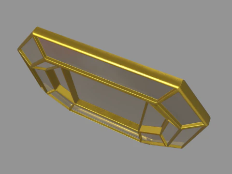 Gold Antique Mirror 01 3D Model