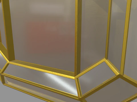 Gold Antique Mirror 01 3D Model