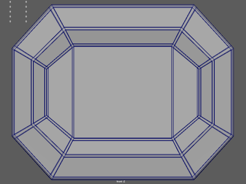 Gold Antique Mirror 01 3D Model