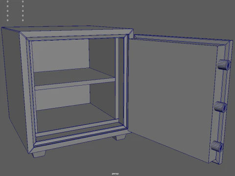 Safe Box With Gold and Money 3D Model