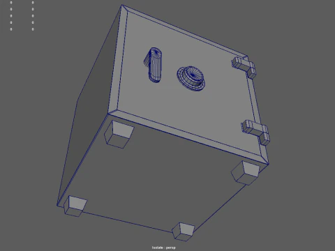 Safe Box With Gold and Money 3D Model