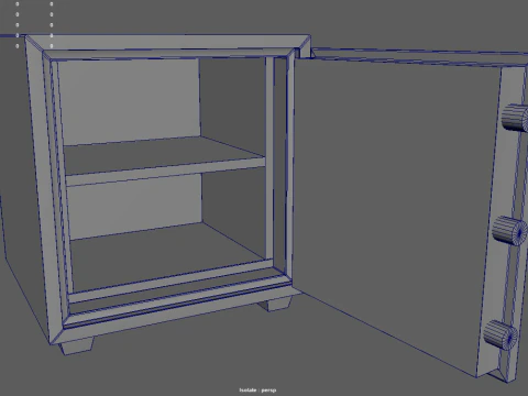Safe Box With Gold and Money 3D Model
