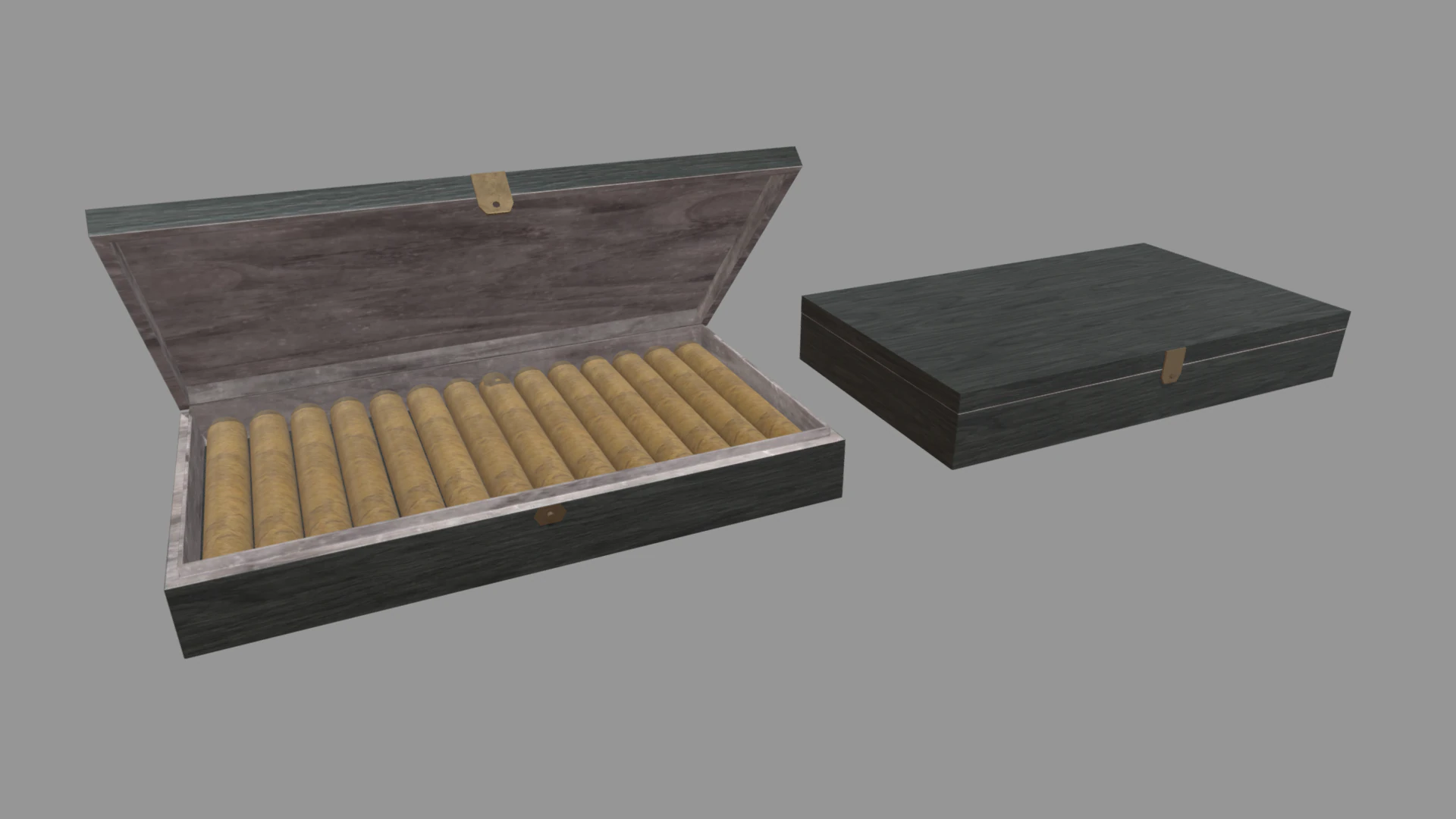 Cigar Box 3D Model .c4d .max .obj .3ds .fbx .stl .blend 