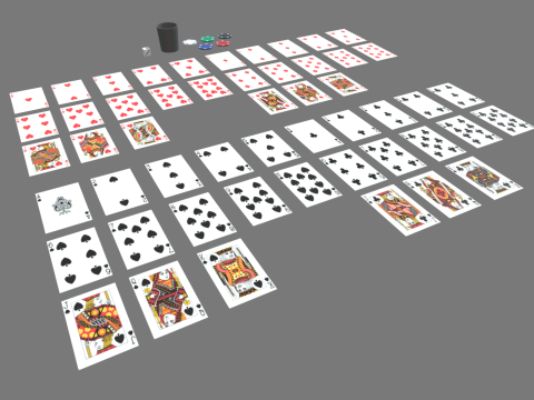 Poker Pack And Dices 3D Модель