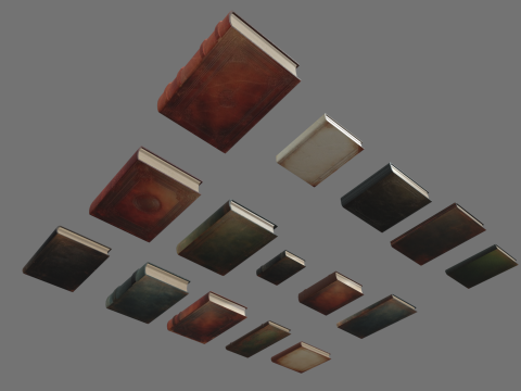Old Books Modèle 3D