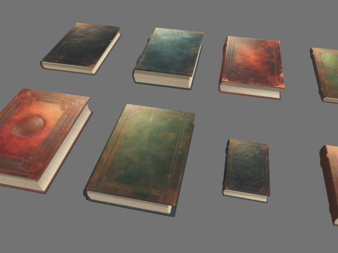 Old Books Modèle 3D