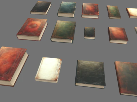 오래된 책들 3D 모델