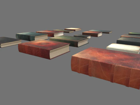 오래된 책들 3D 모델