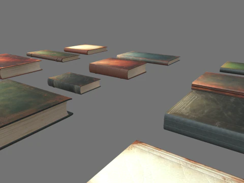 오래된 책들 3D 모델