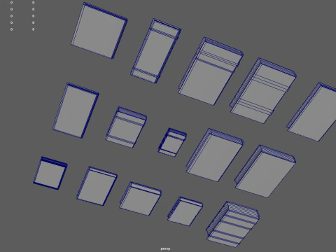 오래된 책들 3D 모델