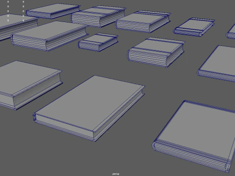 오래된 책들 3D 모델
