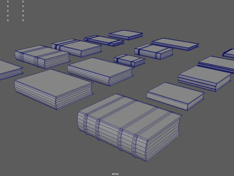 오래된 책들 3D 모델