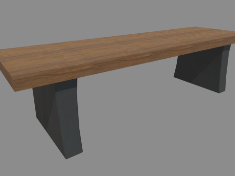 Low Poly Bench 02 3D Model