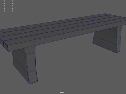 Low Poly Bench 02 Modelo 3D