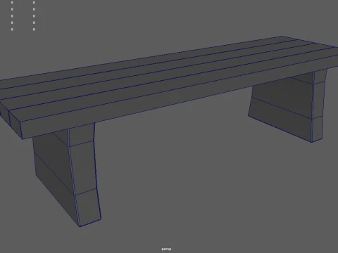 Panca Low Poly 02 Modello 3D