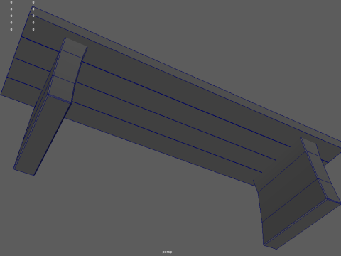 Low Poly Bench 02 Modelo 3D