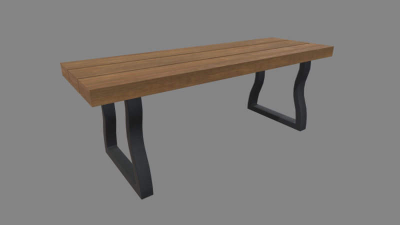 Low Poly Bench 03 3D Model .c4d .max .obj .3ds .fbx .stl .blend