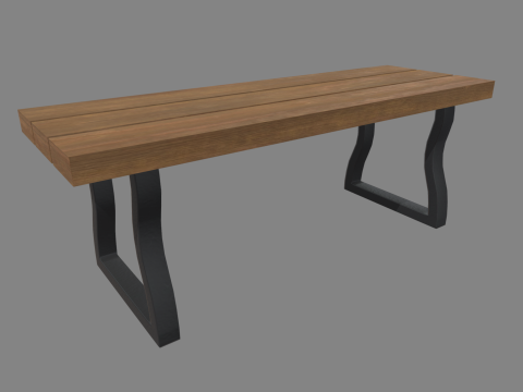 Low Poly Bench 03 3D Model