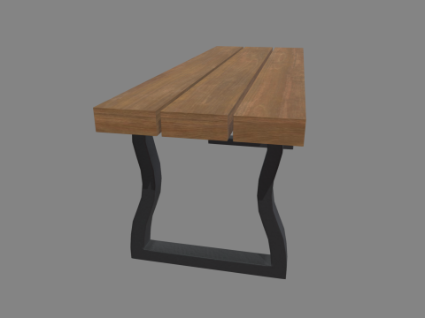 Low Poly Bench 03 3D Model