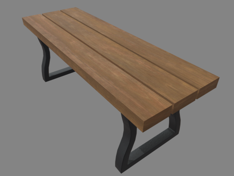Low Poly Bench 03 3D Model