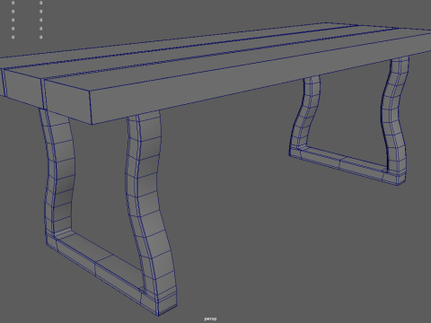 Low Poly Bench 03 3D Model