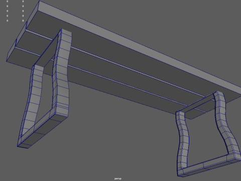 Low Poly Bench 03 3D Model
