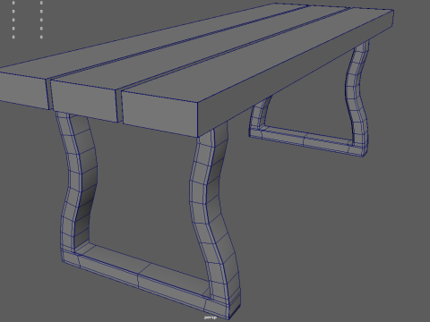 Low Poly Bench 03 3D Model
