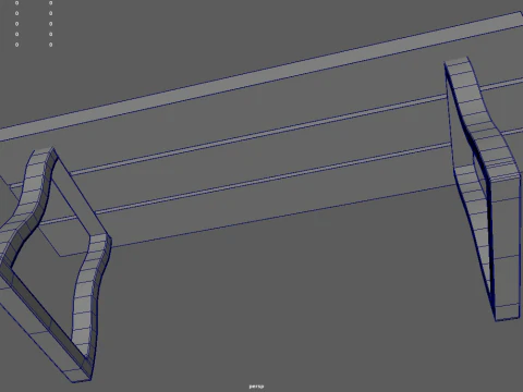 Низкополигональная скамейка 03 3D Модель