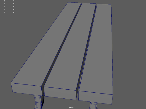 Low Poly Bench 03 3D Model