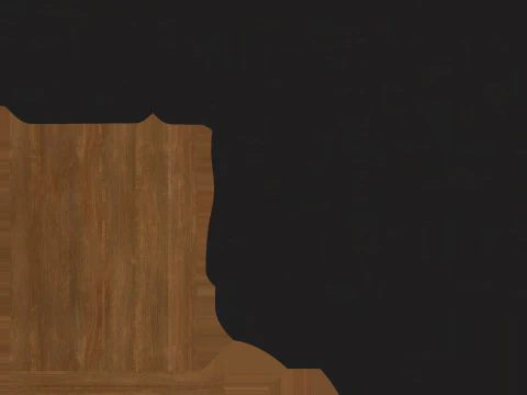 Низкополигональная скамейка 03 3D Модель