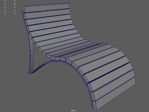 Low Poly Bench 05 3D Model