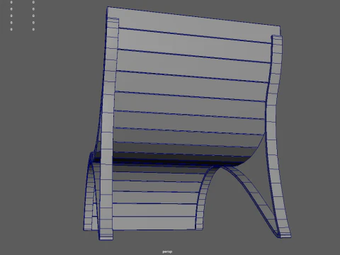 Low Poly Bench 05 3D Model