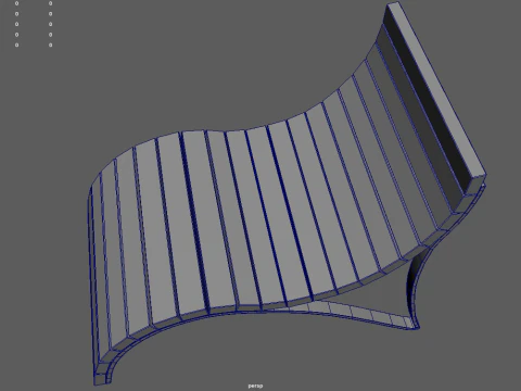 Low Poly Bench 05 3D Model